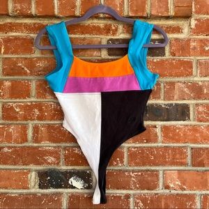 90’s Nike multi-colored leotard bodysuit